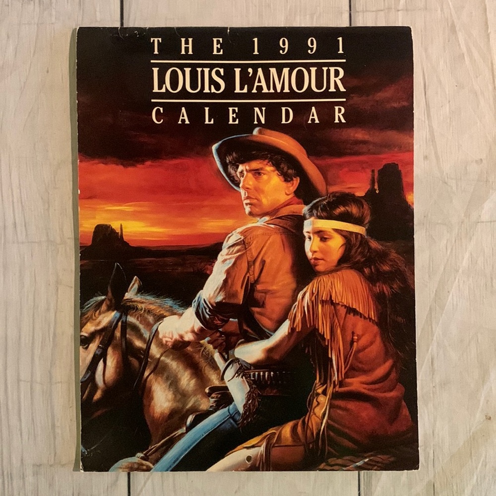 VTG Bantam Books The 1991 Louis L’Amour Western Calendar 🗓